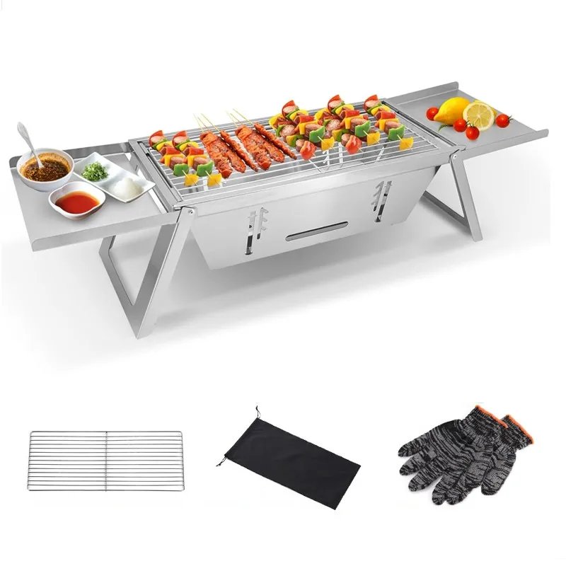 Petit Barbecue Portable Pliable en Acier Inoxydable