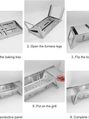 Petit Barbecue Portable Pliable en Acier Inoxydable