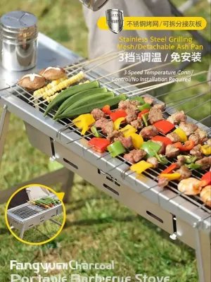 Barbecues pliables en acier portables pour réchaud à charbon