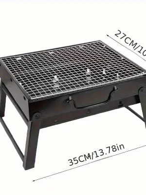 Barbecue portable au charbon de bois en acier inoxydable
