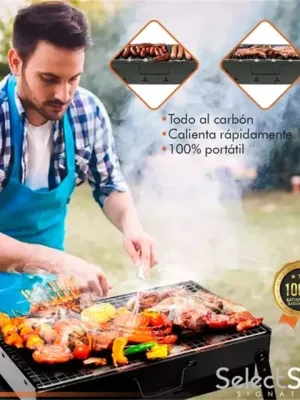 Barbecue portable au charbon de bois en acier inoxydable
