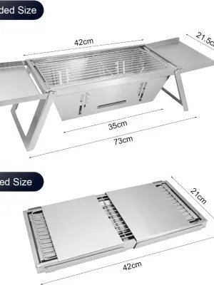 Petit Barbecue Portable Pliable en Acier Inoxydable