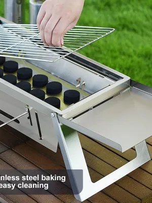 Petit Barbecue Portable Pliable en Acier Inoxydable