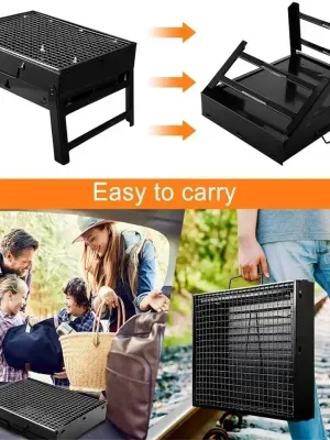 Barbecue portable au charbon de bois en acier inoxydable