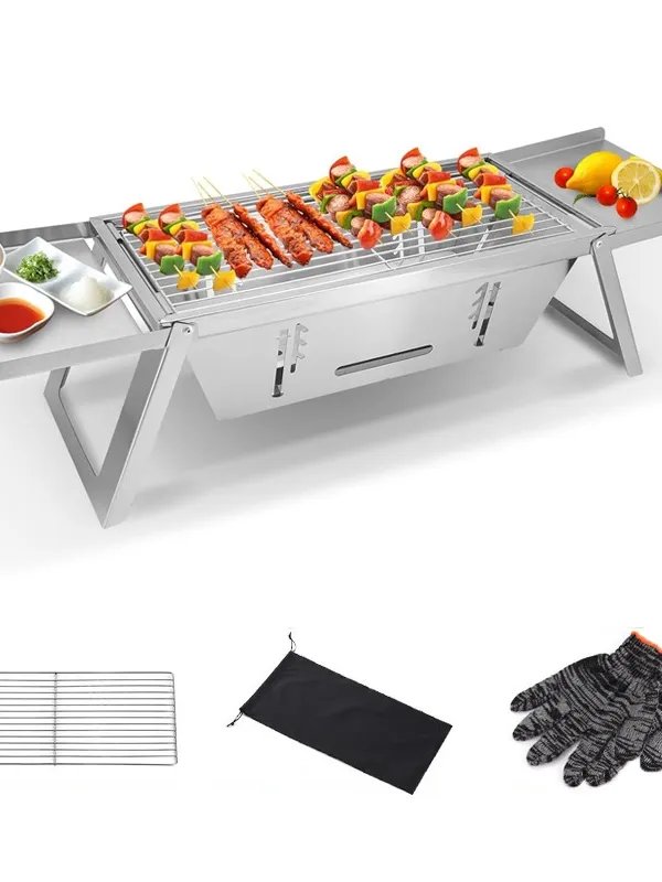 Produit Petit Barbecue Portable Pliable en Acier Inoxydable Image